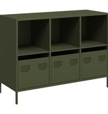 Dressoir 101,5x39x73,5 cm koudgewalst staal olijfgroen