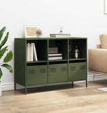 Dressoir 101,5x39x73,5 cm koudgewalst staal olijfgroen