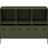 Dressoir 101,5x39x73,5 cm koudgewalst staal olijfgroen