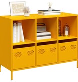 Dressoir 101,5x39x73,5 cm koudgewalst staal mosterdgeel