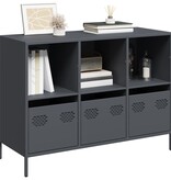 Dressoir 101,5x39x73,5 cm koudgewalst staal antracietkleurig