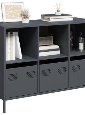 Dressoir 101,5x39x73,5 cm koudgewalst staal antracietkleurig