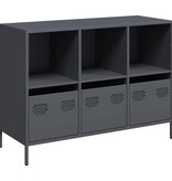 Dressoir 101,5x39x73,5 cm koudgewalst staal antracietkleurig