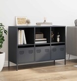 Dressoir 101,5x39x73,5 cm koudgewalst staal antracietkleurig