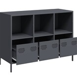 Dressoir 101,5x39x73,5 cm koudgewalst staal antracietkleurig