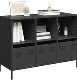 Dressoir 101,5x39x73,5 cm koudgewalst staal zwart