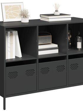 Dressoir 101,5x39x73,5 cm koudgewalst staal zwart