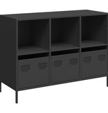 Dressoir 101,5x39x73,5 cm koudgewalst staal zwart