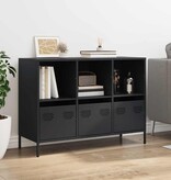 Dressoir 101,5x39x73,5 cm koudgewalst staal zwart