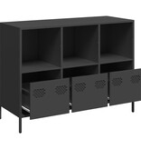 Dressoir 101,5x39x73,5 cm koudgewalst staal zwart