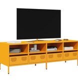 Tv-meubel 135x39x43,5 cm koudgewalst staal mosterdgeel