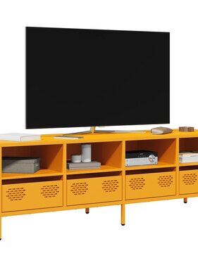 Tv-meubel 135x39x43,5 cm koudgewalst staal mosterdgeel