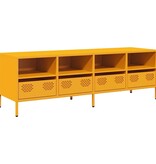 Tv-meubel 135x39x43,5 cm koudgewalst staal mosterdgeel
