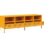 Tv-meubel 135x39x43,5 cm koudgewalst staal mosterdgeel