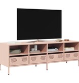 VidaXL Tv-meubel 135x39x43,5 cm koudgewalst staal roze