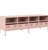 VidaXL Tv-meubel 135x39x43,5 cm koudgewalst staal roze