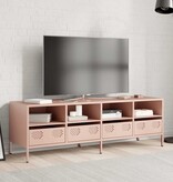 VidaXL Tv-meubel 135x39x43,5 cm koudgewalst staal roze
