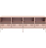 VidaXL Tv-meubel 135x39x43,5 cm koudgewalst staal roze