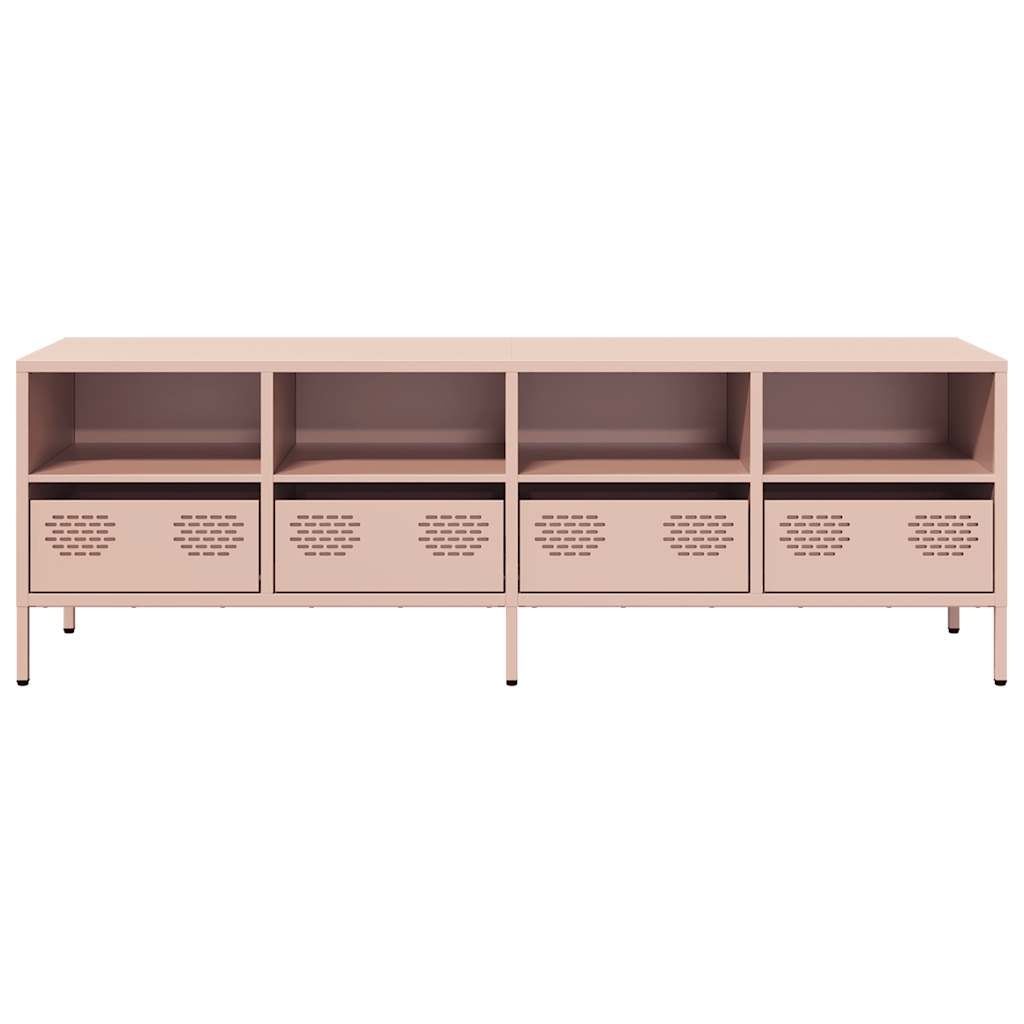 VidaXL Tv-meubel 135x39x43,5 cm koudgewalst staal roze