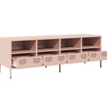VidaXL Tv-meubel 135x39x43,5 cm koudgewalst staal roze