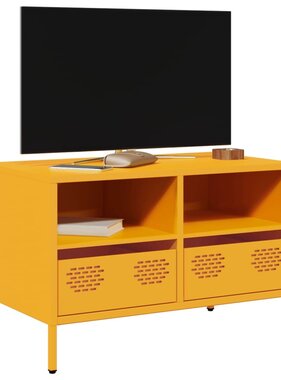 VidaXL Tv-meubel 68x39x43,5 cm koudgewalst staal mosterdgeel