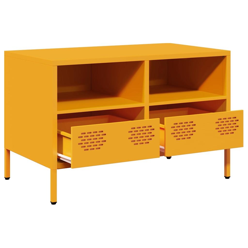 VidaXL Tv-meubel 68x39x43,5 cm koudgewalst staal mosterdgeel
