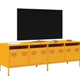VidaXL Tv-meubel 135x39x43,5 cm koudgewalst staal mosterdgeel