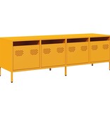 VidaXL Tv-meubel 135x39x43,5 cm koudgewalst staal mosterdgeel