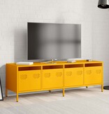 VidaXL Tv-meubel 135x39x43,5 cm koudgewalst staal mosterdgeel