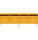VidaXL Tv-meubel 135x39x43,5 cm koudgewalst staal mosterdgeel
