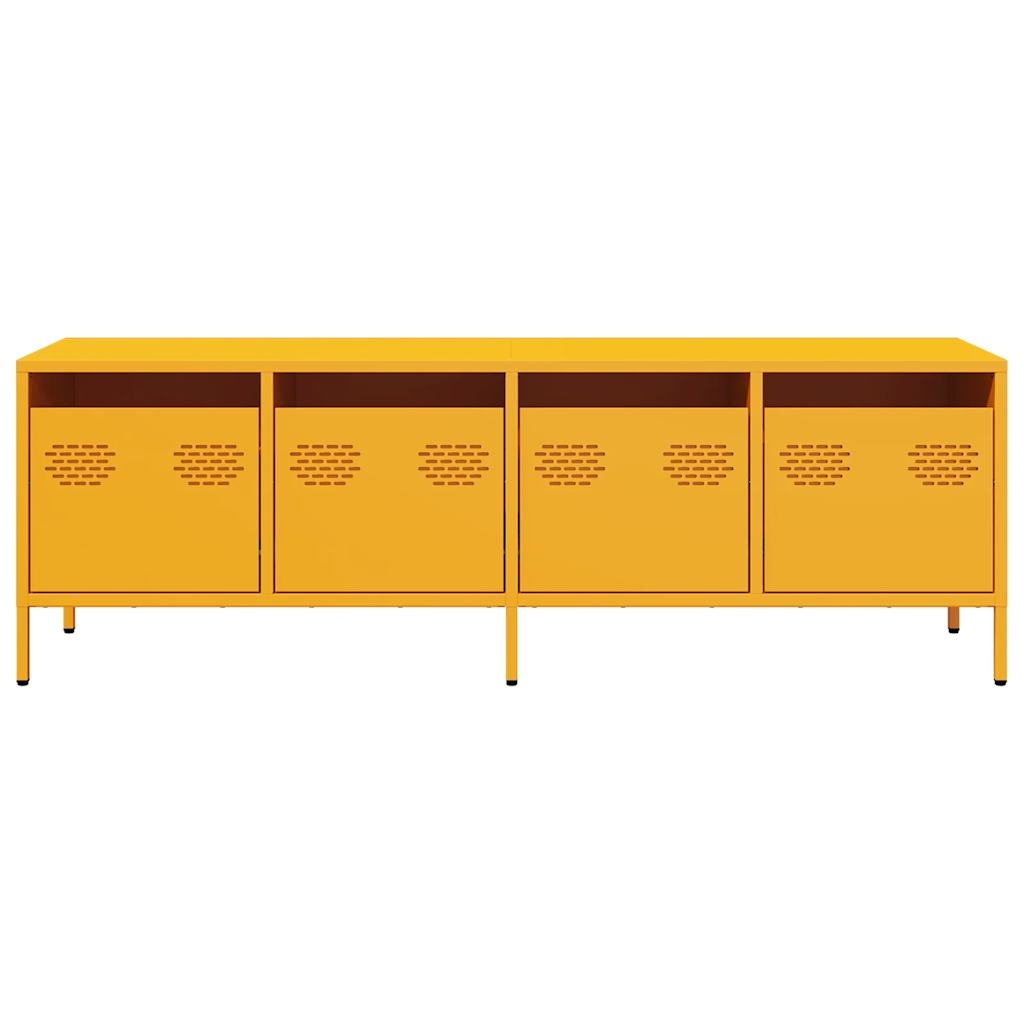 VidaXL Tv-meubel 135x39x43,5 cm koudgewalst staal mosterdgeel