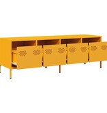 VidaXL Tv-meubel 135x39x43,5 cm koudgewalst staal mosterdgeel