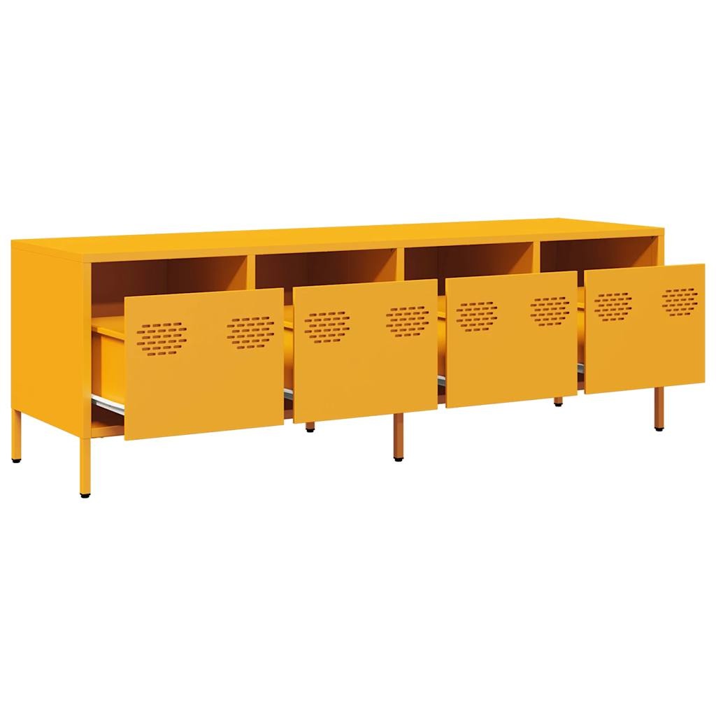 VidaXL Tv-meubel 135x39x43,5 cm koudgewalst staal mosterdgeel