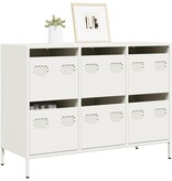 VidaXL Dressoir 101,5x39x73,5 cm koudgewalst staal wit