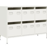 VidaXL Dressoir 101,5x39x73,5 cm koudgewalst staal wit