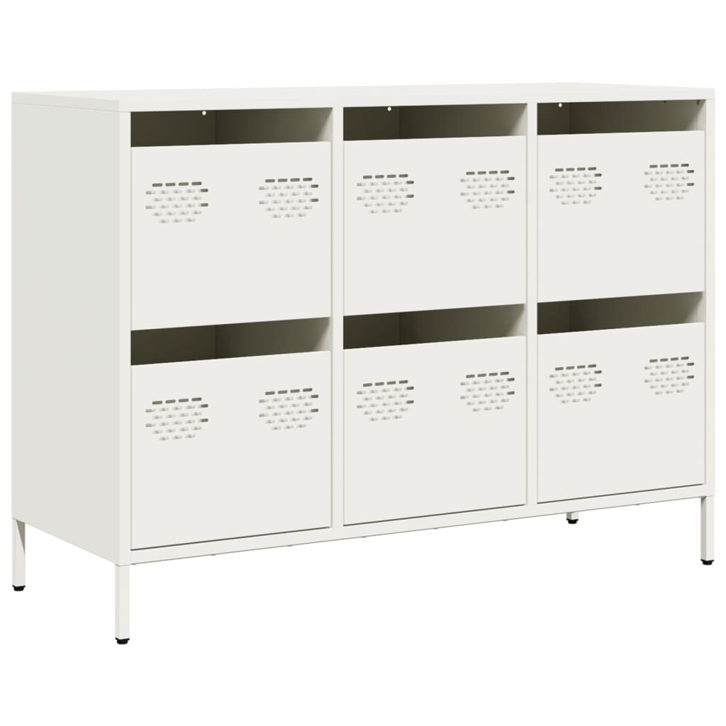 VidaXL Dressoir 101,5x39x73,5 cm koudgewalst staal wit