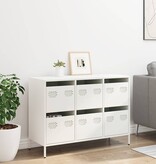 VidaXL Dressoir 101,5x39x73,5 cm koudgewalst staal wit