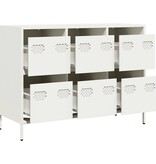 VidaXL Dressoir 101,5x39x73,5 cm koudgewalst staal wit