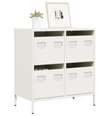 VidaXL Dressoir 68x39x73,5 cm koudgewalst staal wit