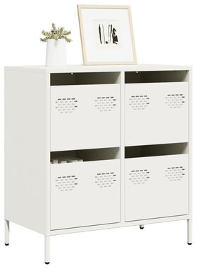 VidaXL Dressoir 68x39x73,5 cm koudgewalst staal wit