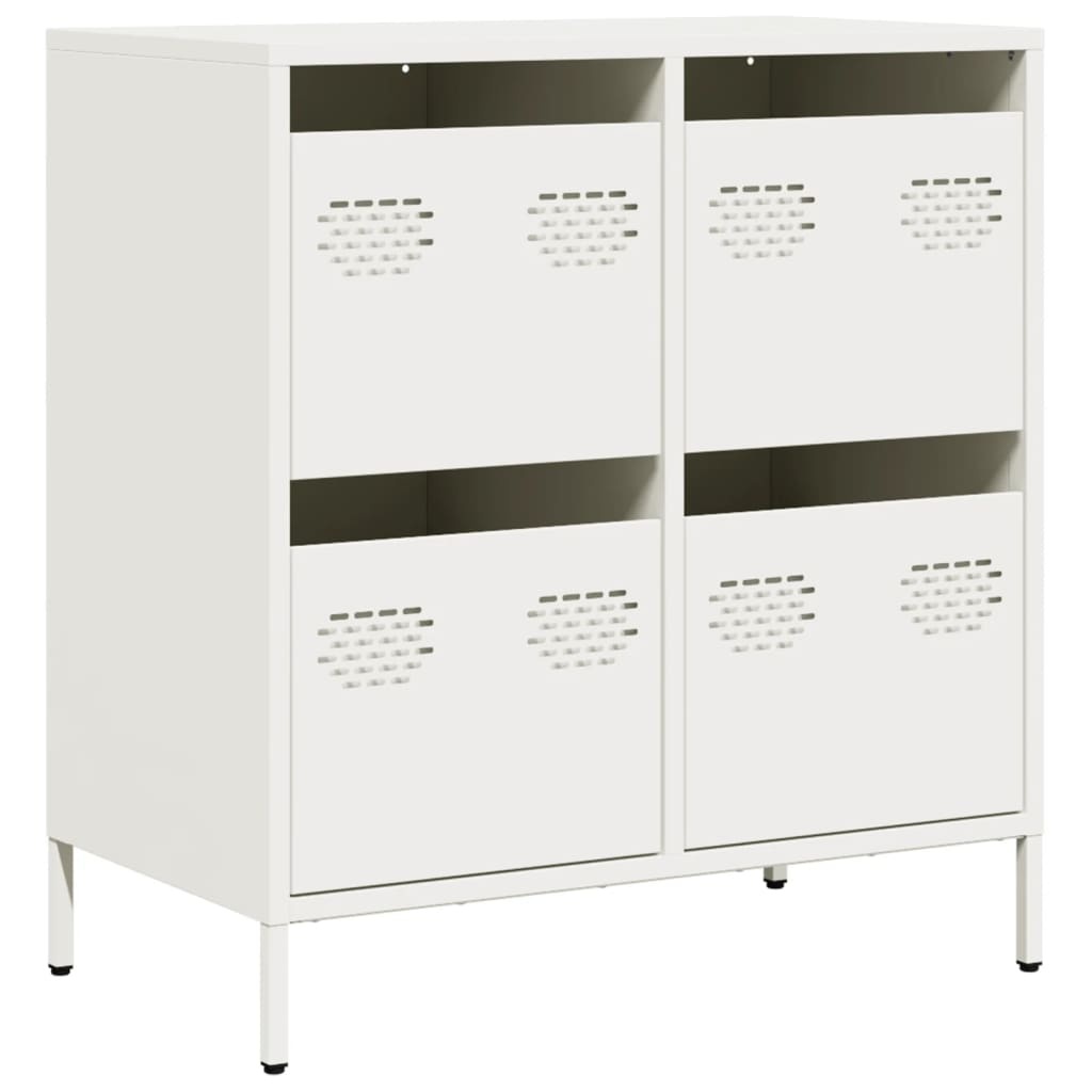 VidaXL Dressoir 68x39x73,5 cm koudgewalst staal wit