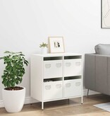 VidaXL Dressoir 68x39x73,5 cm koudgewalst staal wit