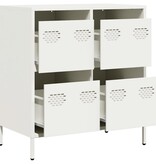 VidaXL Dressoir 68x39x73,5 cm koudgewalst staal wit