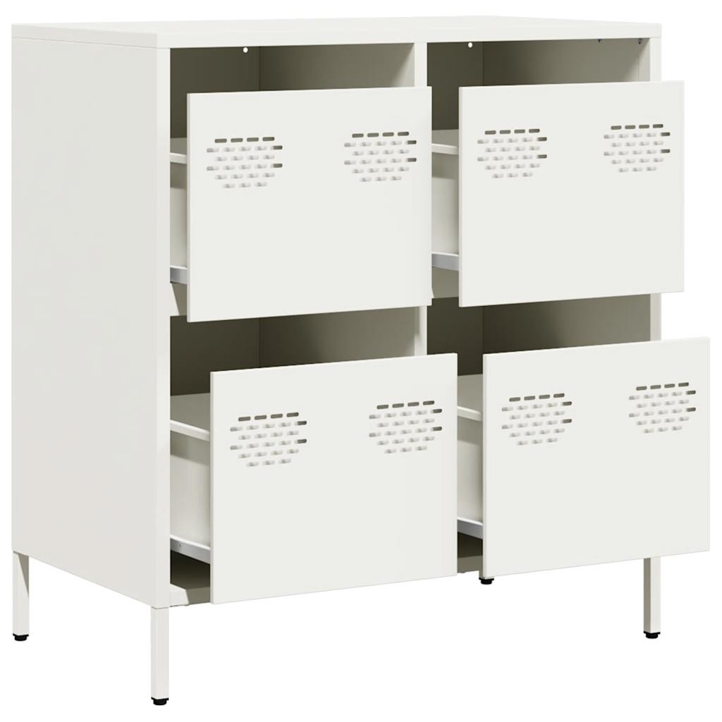 VidaXL Dressoir 68x39x73,5 cm koudgewalst staal wit