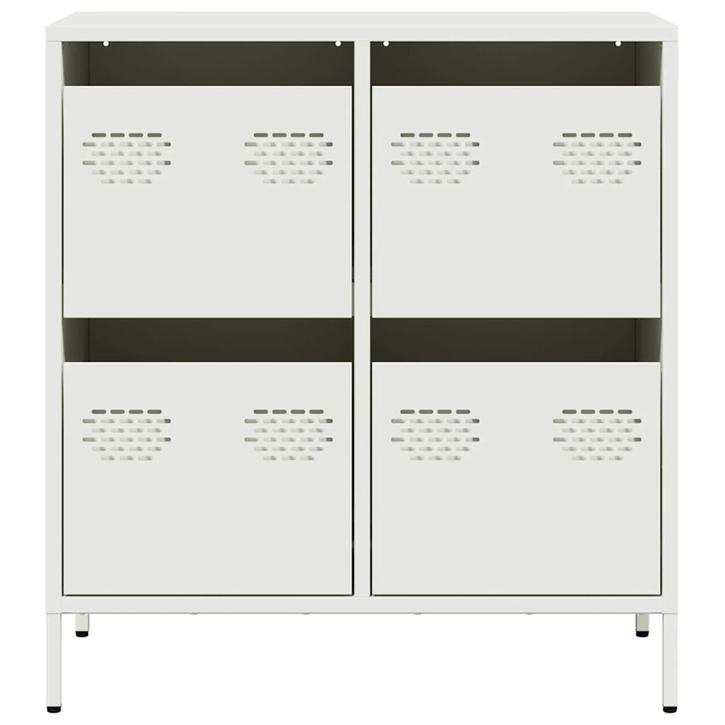 VidaXL Dressoir 68x39x73,5 cm koudgewalst staal wit