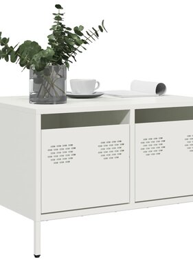 VidaXL Tv-meubel 68x50x43,5 cm koudgewalst staal wit