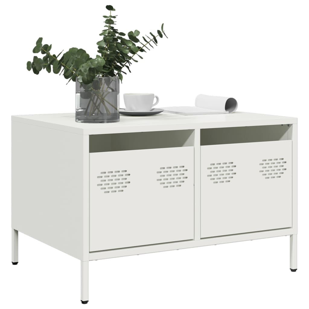 VidaXL Tv-meubel 68x50x43,5 cm koudgewalst staal wit