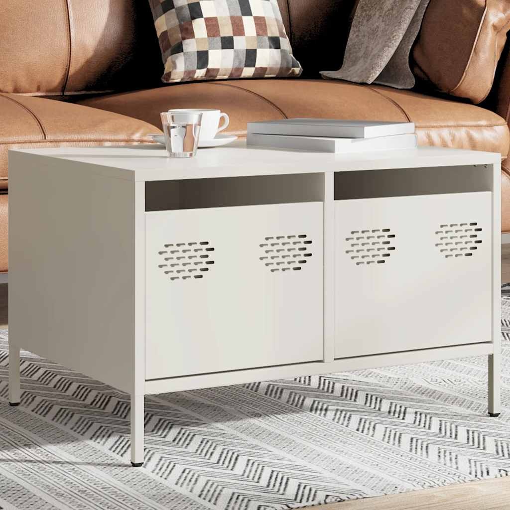 VidaXL Tv-meubel 68x50x43,5 cm koudgewalst staal wit