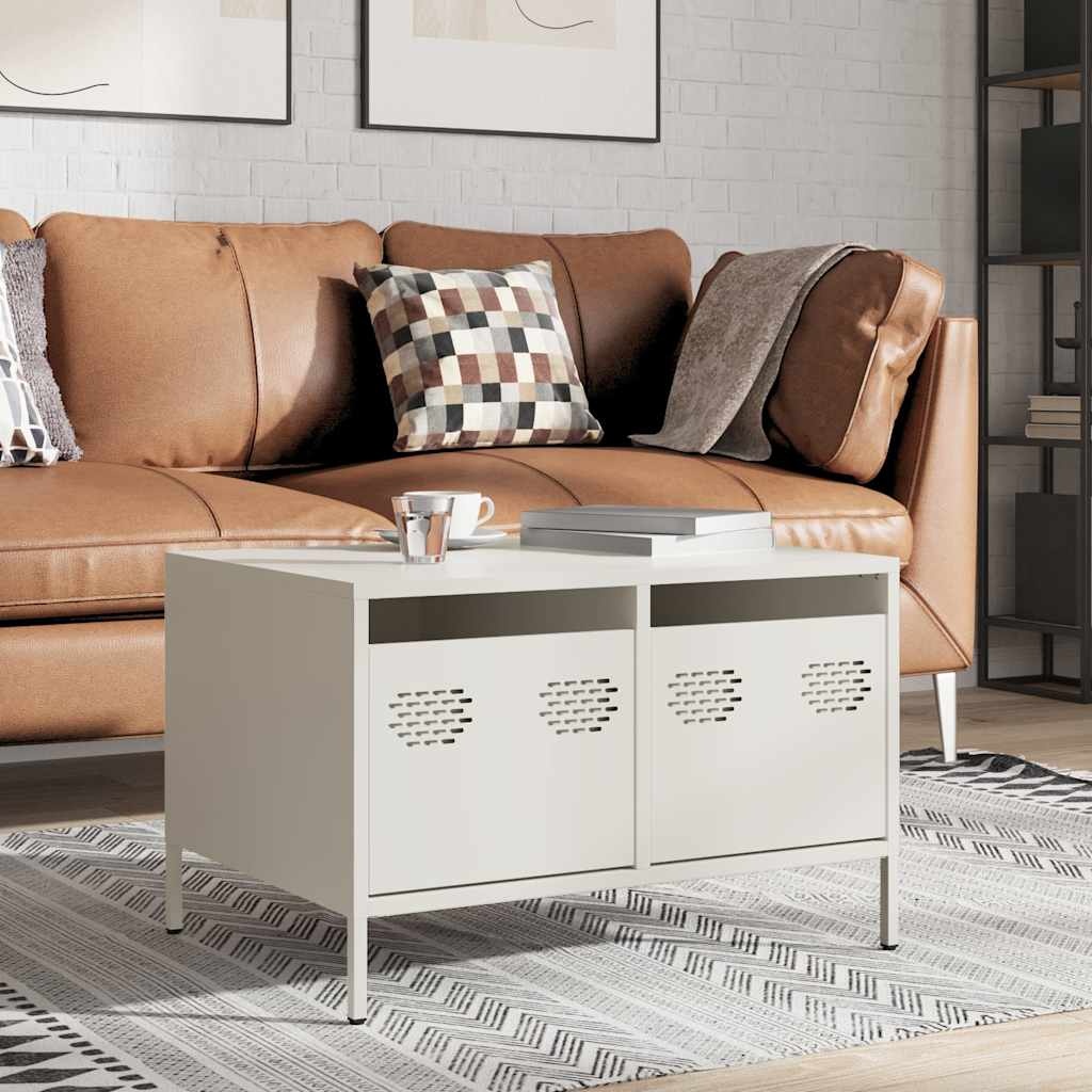 VidaXL Tv-meubel 68x50x43,5 cm koudgewalst staal wit