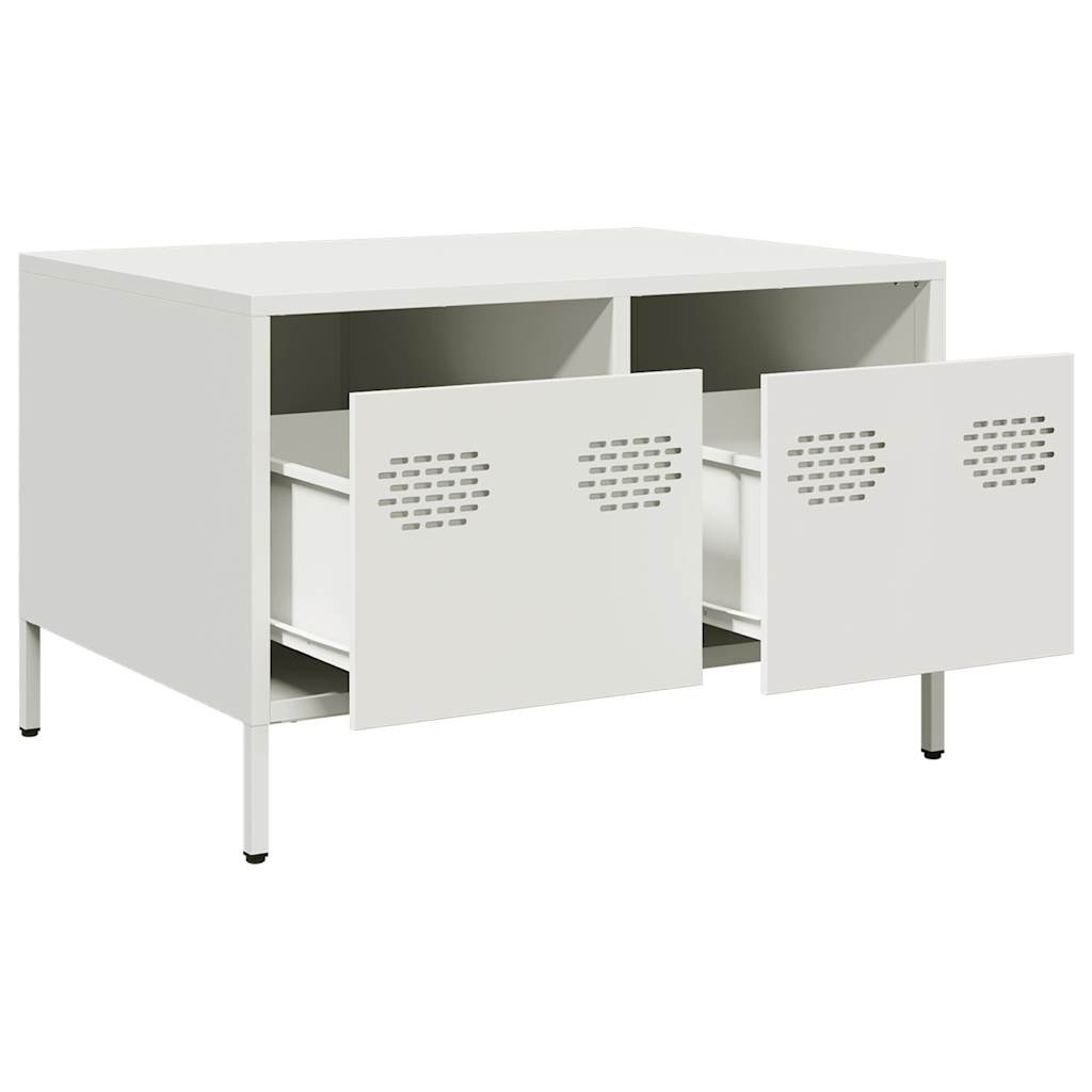 VidaXL Tv-meubel 68x50x43,5 cm koudgewalst staal wit